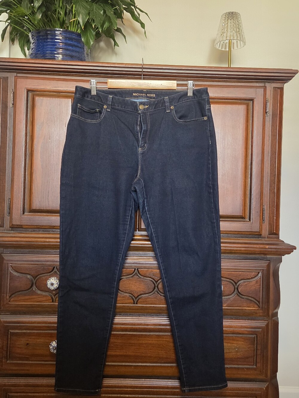 Michael Kors Dark Wash Izzy Skinny Jeans Size 14